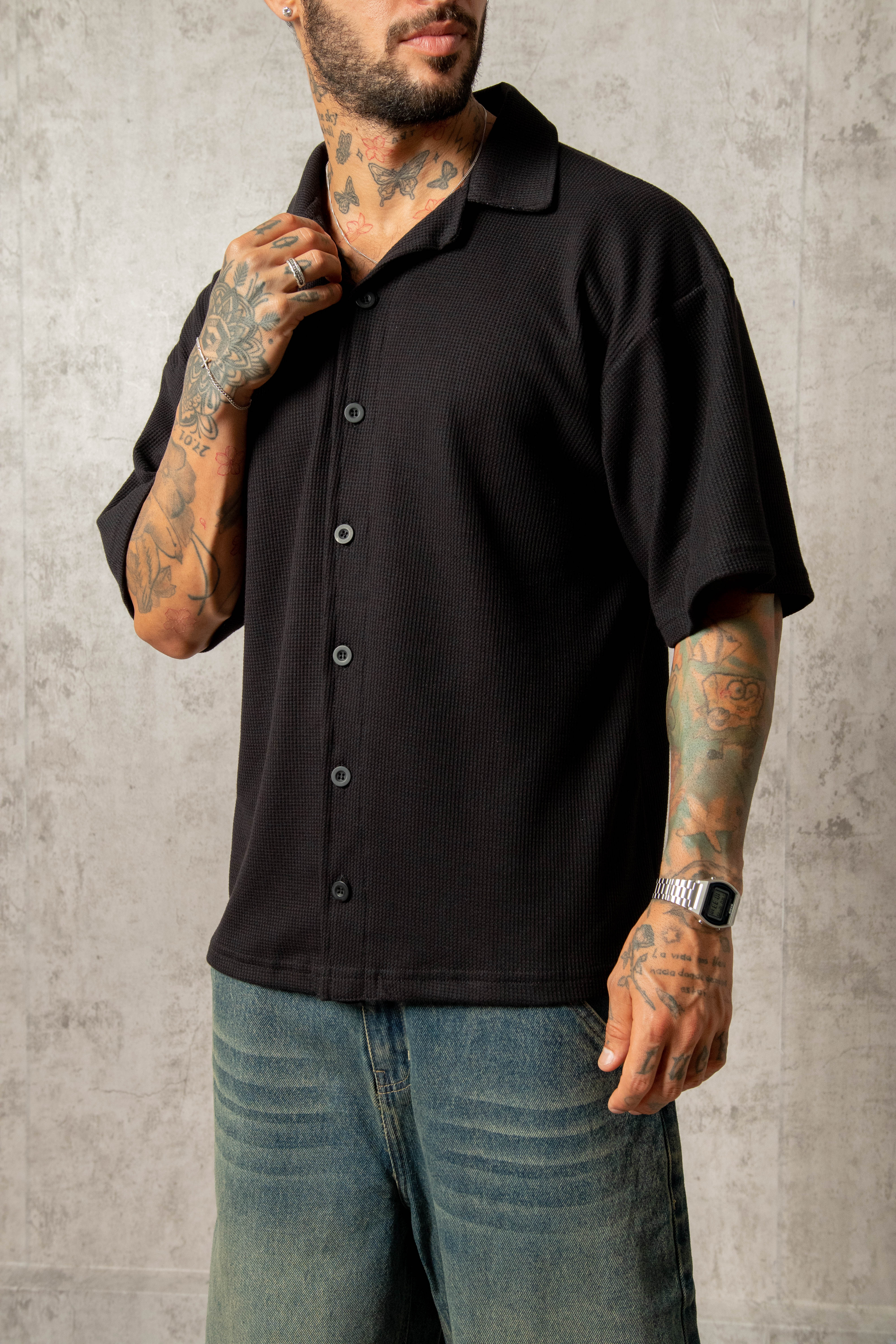 CAMISA WAFFLE NEGRO - Image 3