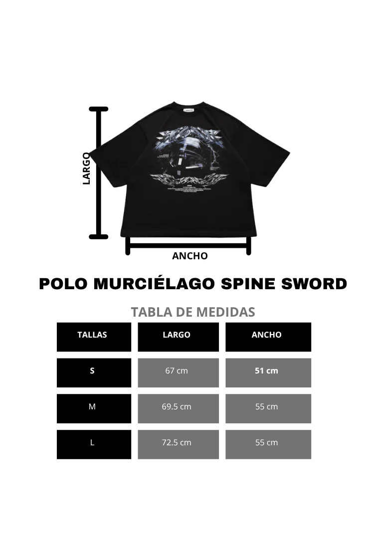 POLO MURCIÉLAGO SPINE SWORD NEGRO - Image 7